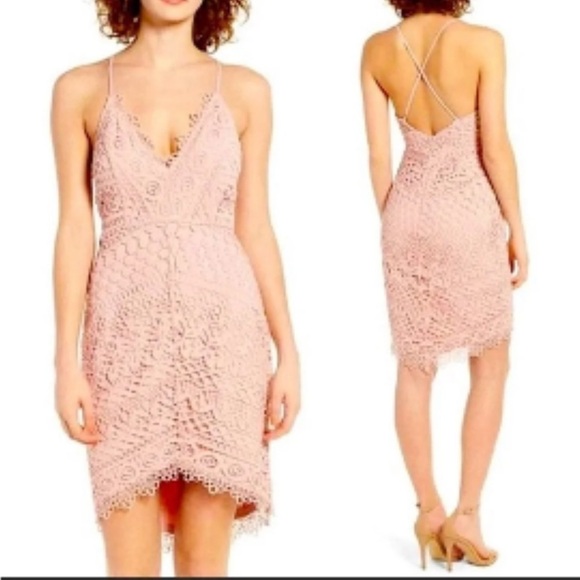 ASTR The Label Sleeveless Lace Bodycon Blush Pink Dress - Picture 2 of 10